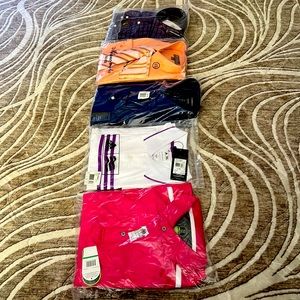 2 size (L) golf shirts 3  16 34/35 dress shirts all new in packaging.